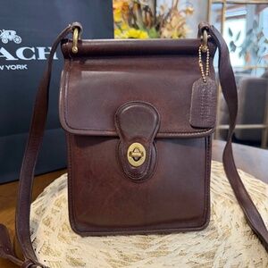 Vintage Coach Murphy Willis Bag #9930 Mahogany Brown Leather Crossbody Purse